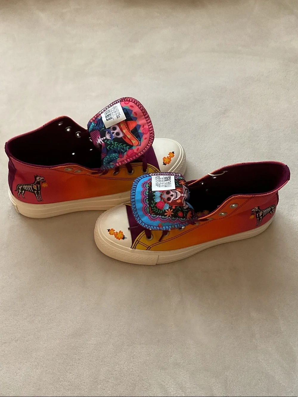 Converse Kids High-Top Sneakers in Orange & Purple